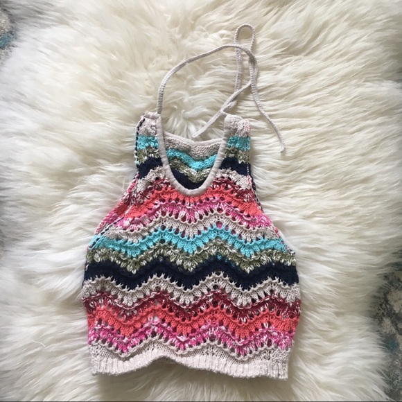 Hollister | boho crochet halter crop top | S - Picture 2 of 5